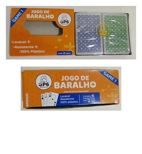 Baralho plástico c/ 6 un