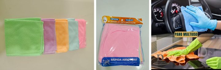 Flanela microfibra 30x30 c/5 un