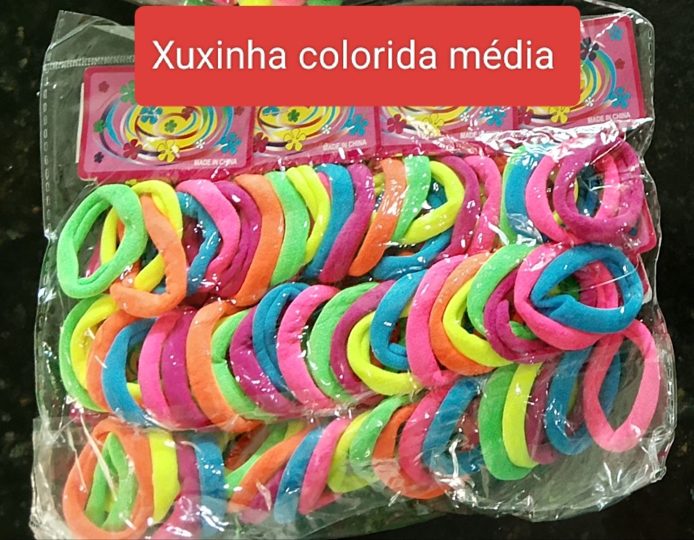 Xuxinha de Cabelo Colorida Média c/12 mini cartelas