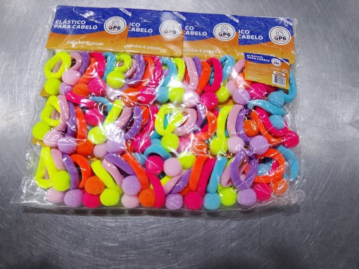 Xuxinha de Cabelo Colorida com Bolinha c/12 mini cartelas