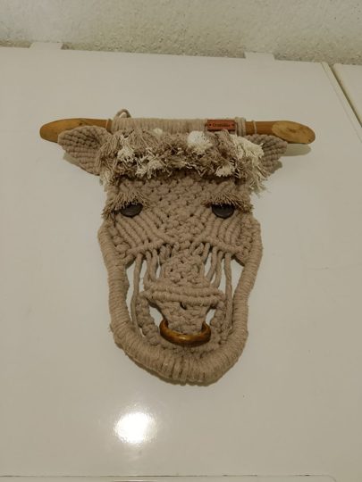 Macramê Cabeça de Boi Gratidão