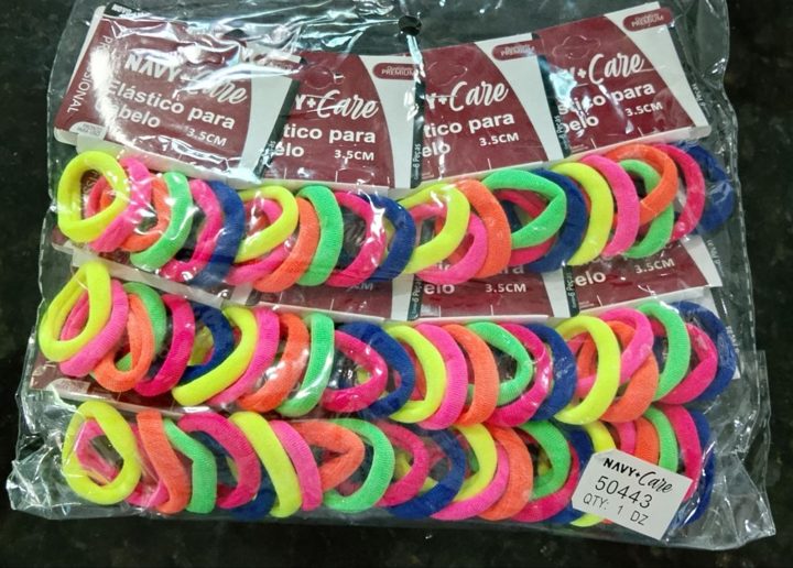 Xuxinha para cabelo colorida, fina, 12 Mini cartelas