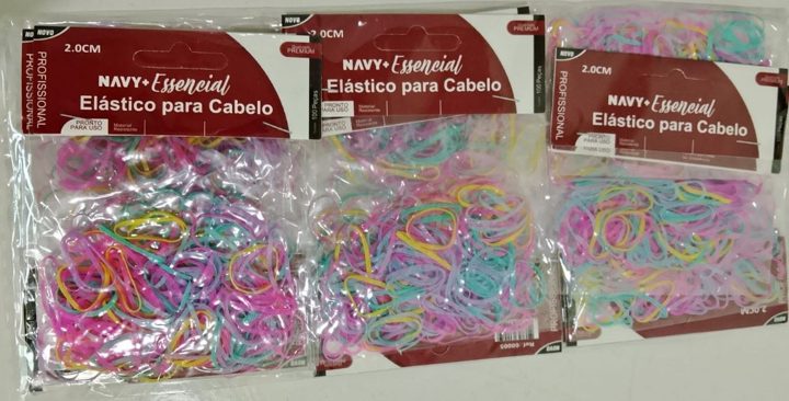 Elástico silicone cabelo colorido 2 cm