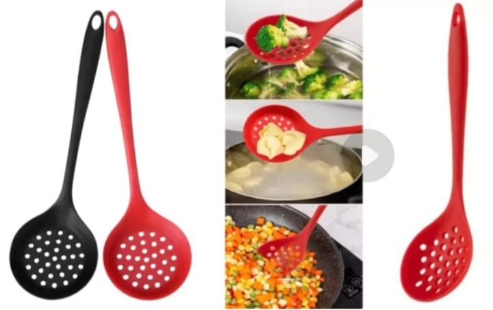 Colher de silicone furada